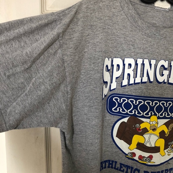 Vintage ‘The Simpson’ Springfield Athletic Department Grey T-Shirt From … - Picture 4 of 6